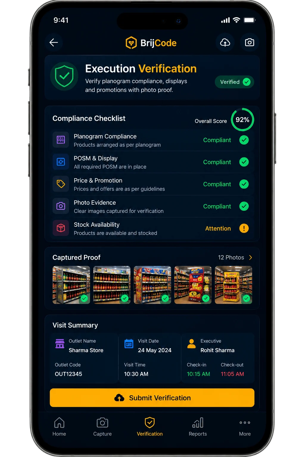 AI retail execution verification using visual evidence
