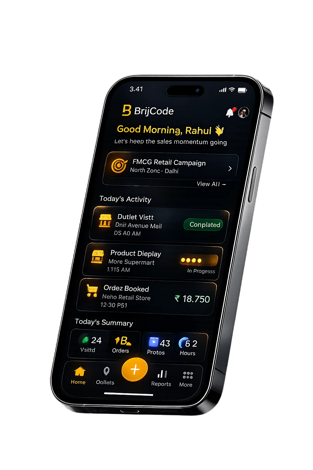 BrijCode field sales automation app on mobile