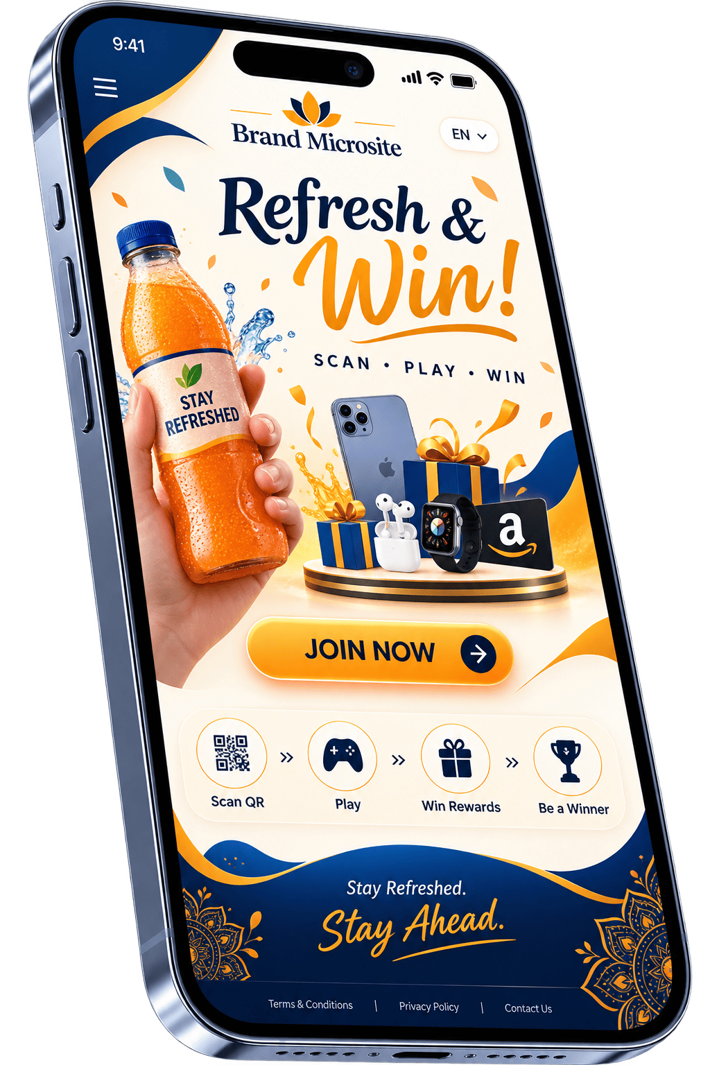 Interactive product campaign microsite experience