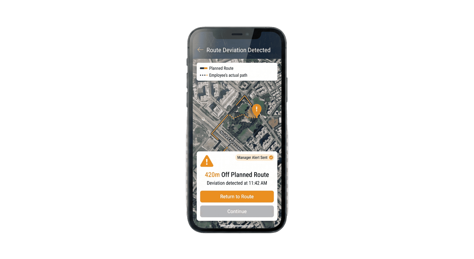 Field activity and route deviation monitoring