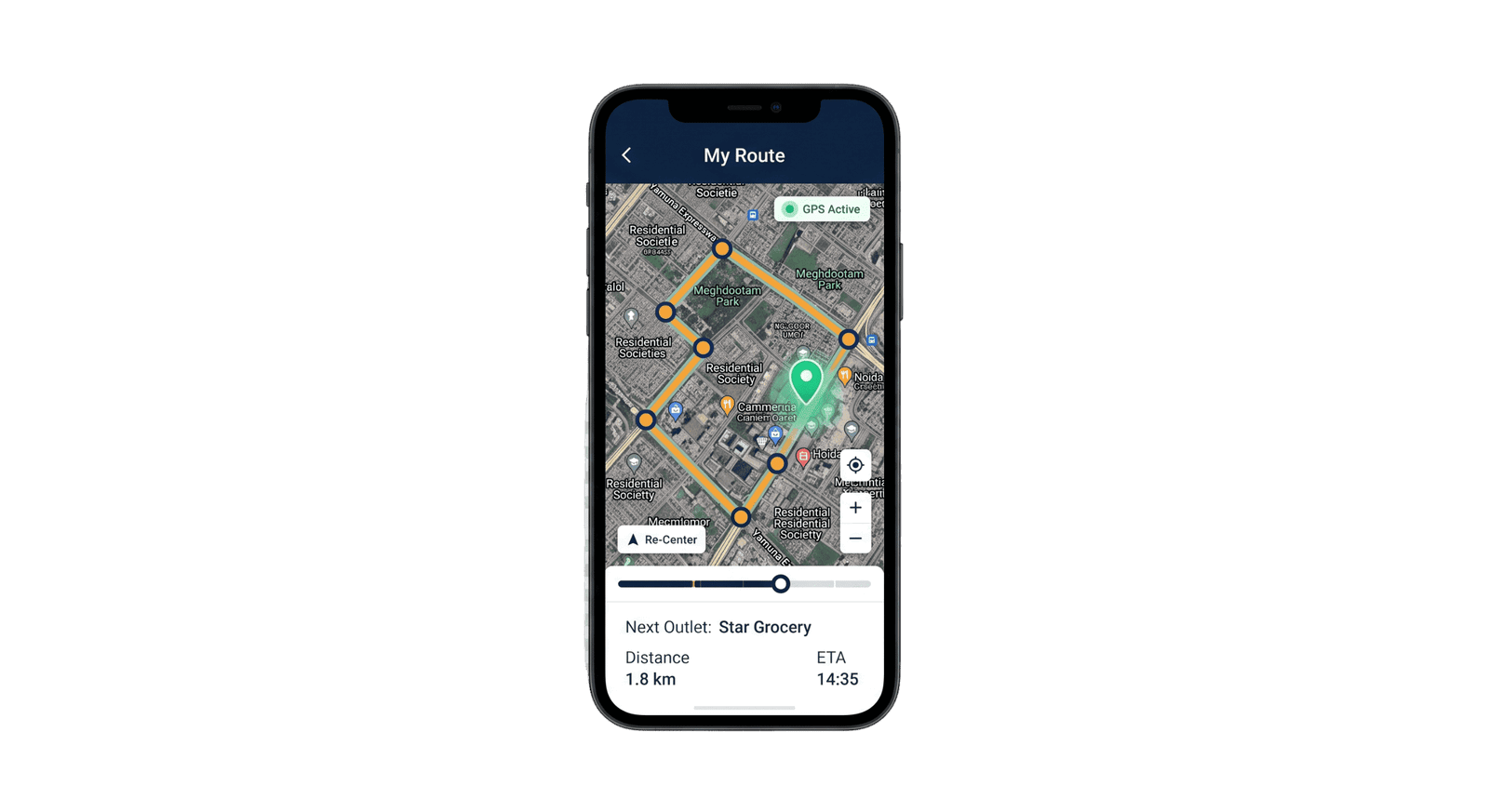 Real-time GPS route tracking