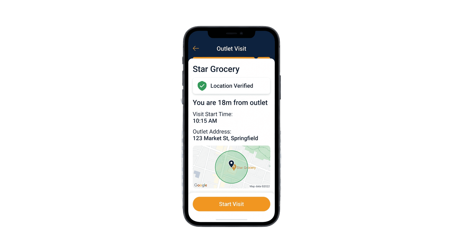 Geo verified outlet visit